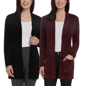 Matty M Black and Burgundy Cardigan Sweater